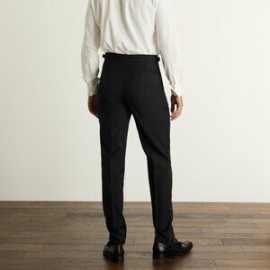 JAEGER Black Tailored Fit Italian Wool Tuxedo Trousers Marks & Spencer N…